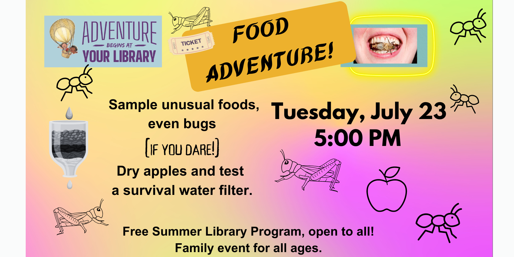 Food Adventures - Tuesday, July 23 at 5:00 PM